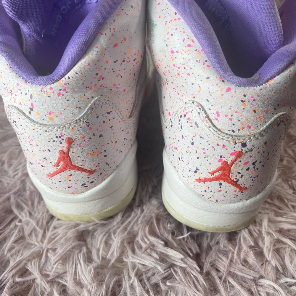 Nike Air Jordan 5 Retro GS‎ Easter Shoes White / Multi CT1605-100 Size 4 Y